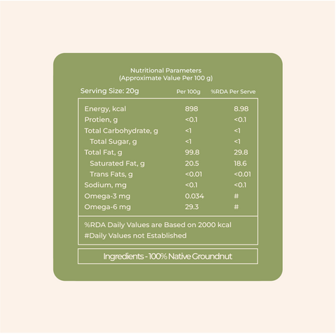 Wood Pressed Groundnut Oil – Nutrient-Dense, Pure & Wholesome